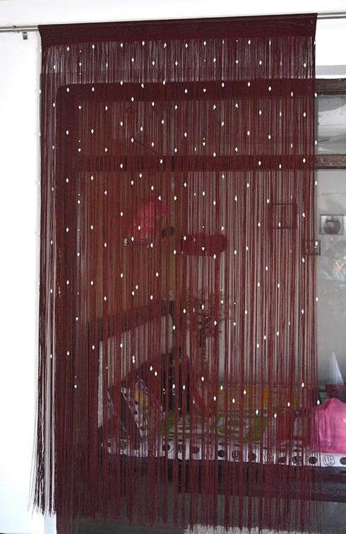 Polyester Solid Pattern Beautiful Threads String Door Curtain